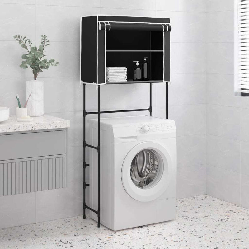 2-Tier Storage Rack over Laundry Machine Black 71x29.5x170.5 cm Iron