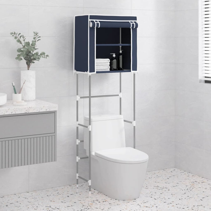 2-Tier Storage Rack over Toilet Blue 56x30x170 cm Iron