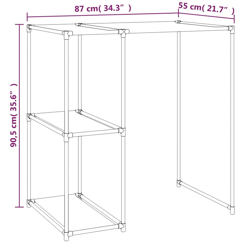 Storage Rack over Washing Machine Cream 87x55x90.5 cm Iron