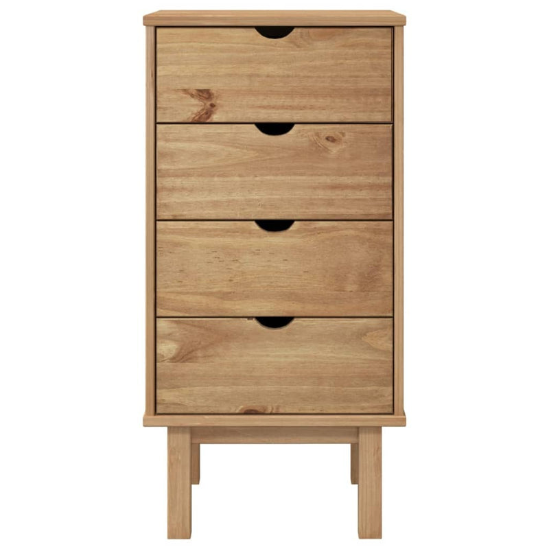 Drawer Cabinet OTTA 45x39x90cm Solid Wood Pine