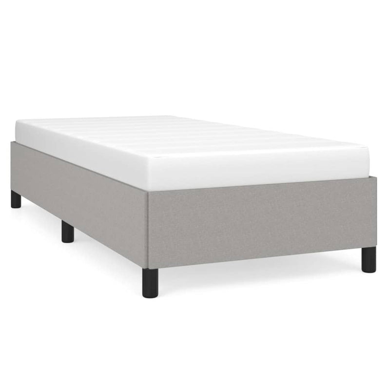 Bed Frame without Mattress Light Grey 90x190 cm Single Single Fabric