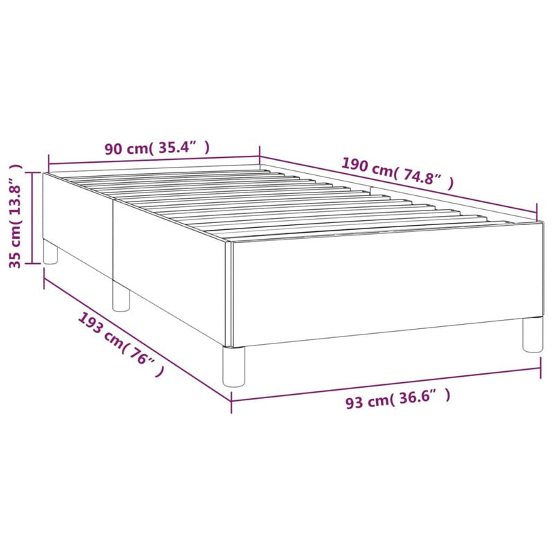 Bed Frame without Mattress Light Grey 90x190 cm Single Single Fabric