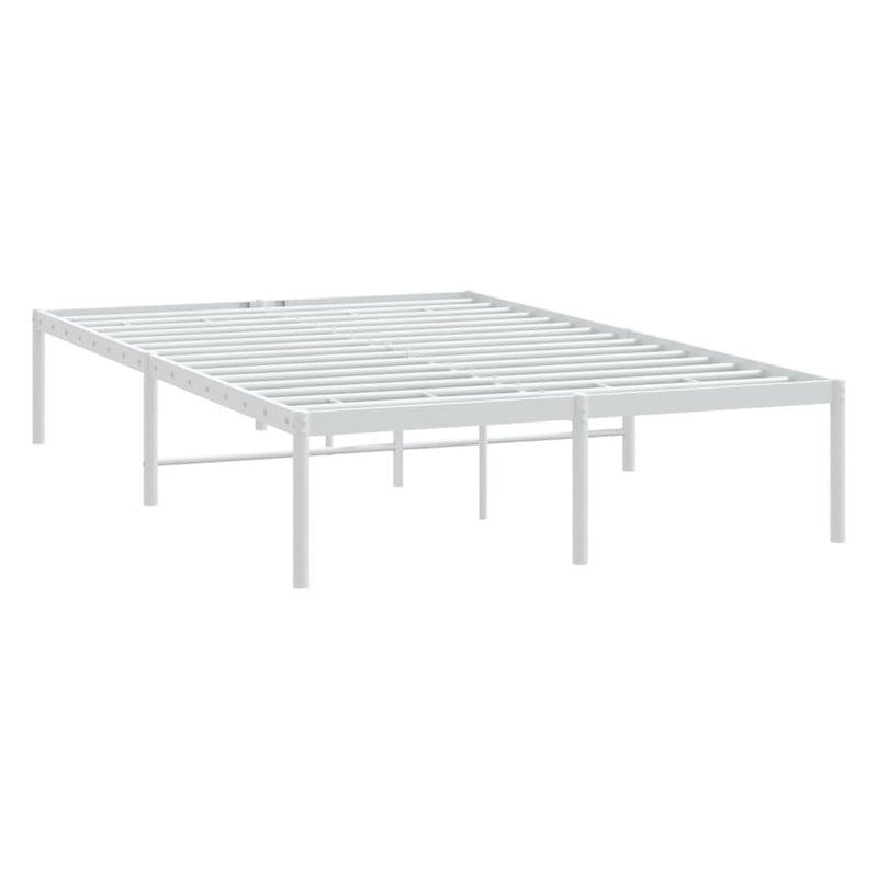 Metal Bed Frame without Mattress White 120x190cm