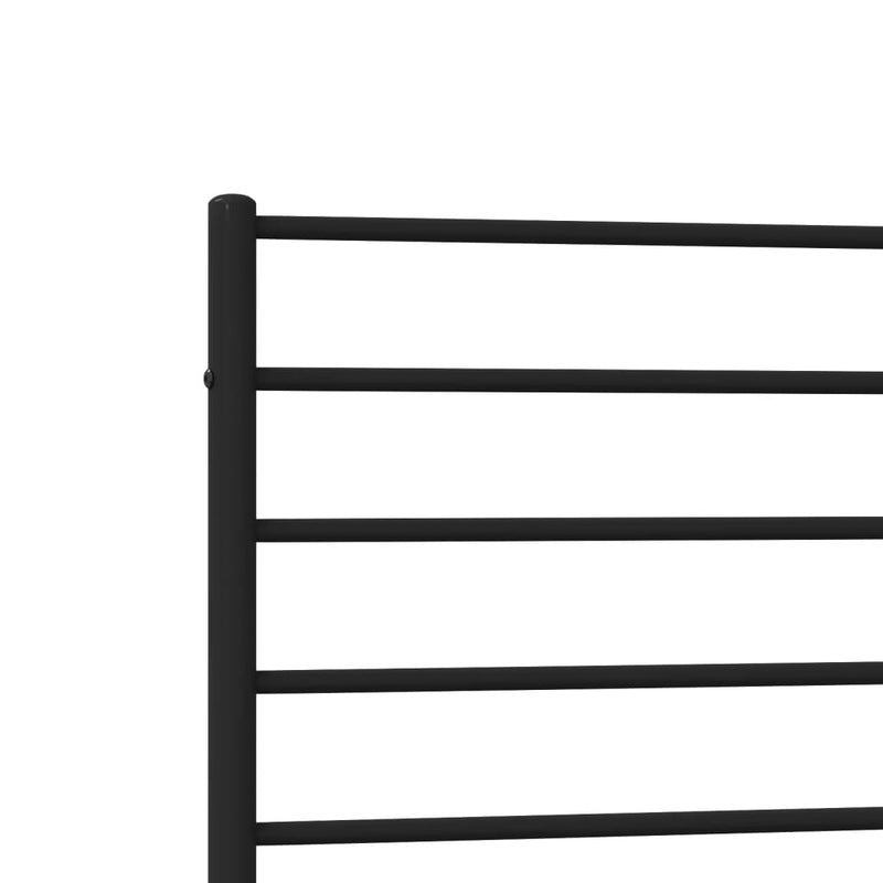 Metal Bed Frame without Mattress with Footboard Black 100x200cm