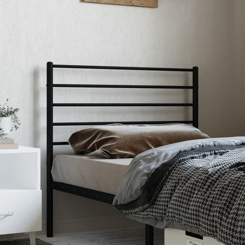 Metal Headboard Black 90 cm