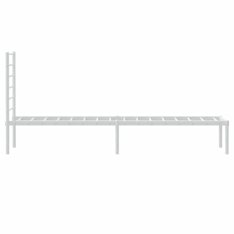 Metal Bed Frame without Mattress with Headboard White 90x200cm