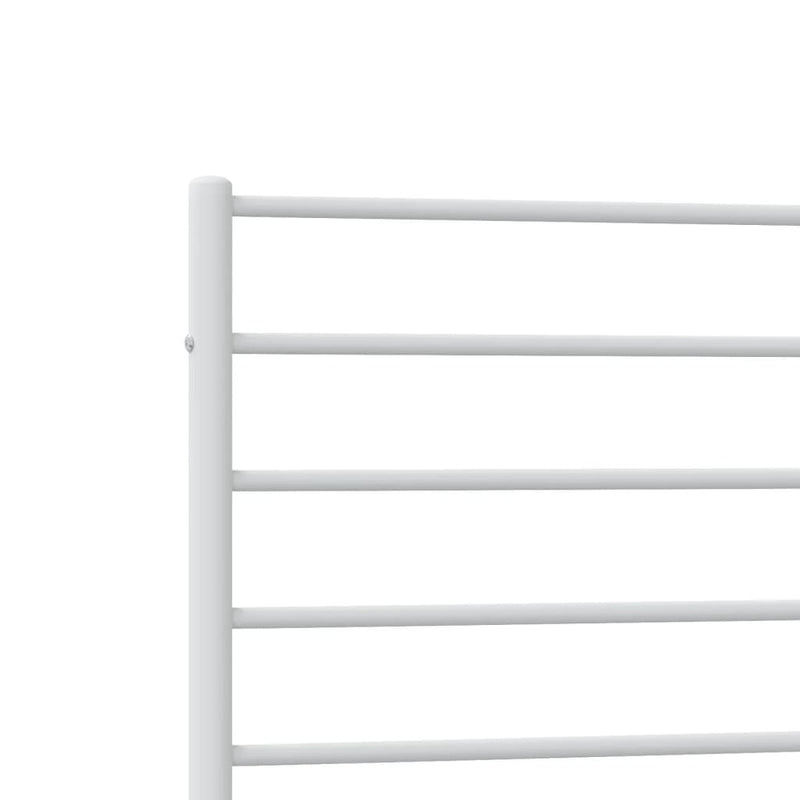 Metal Bed Frame without Mattress with Headboard White 90x200cm