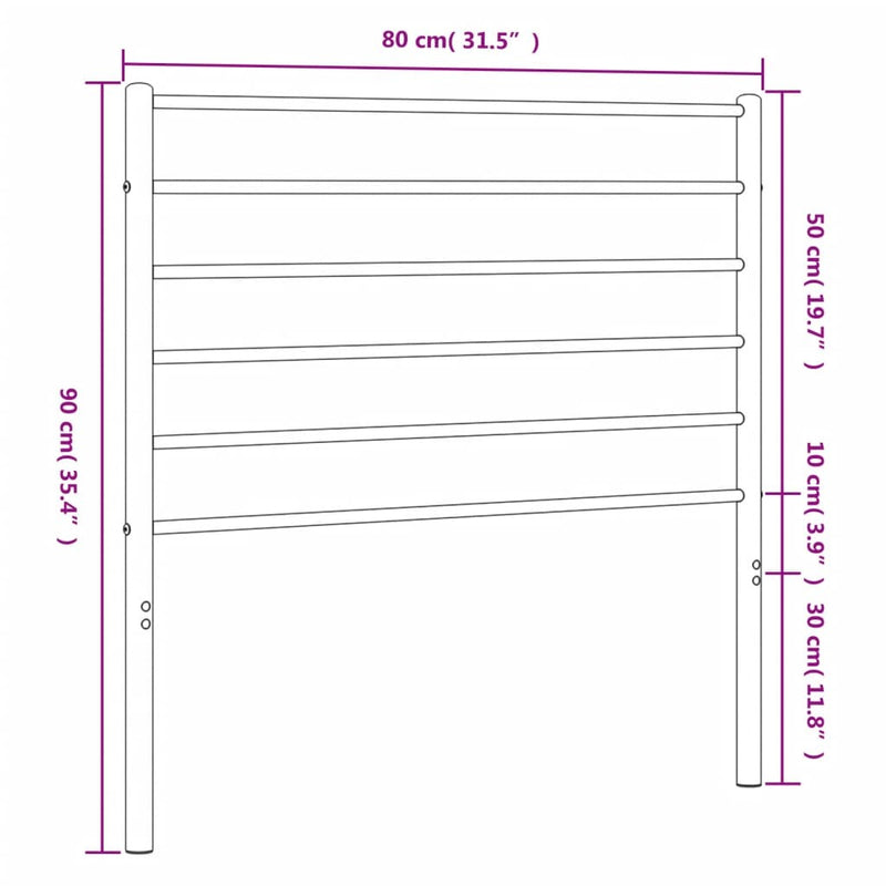 Metal Headboard White 75 cm