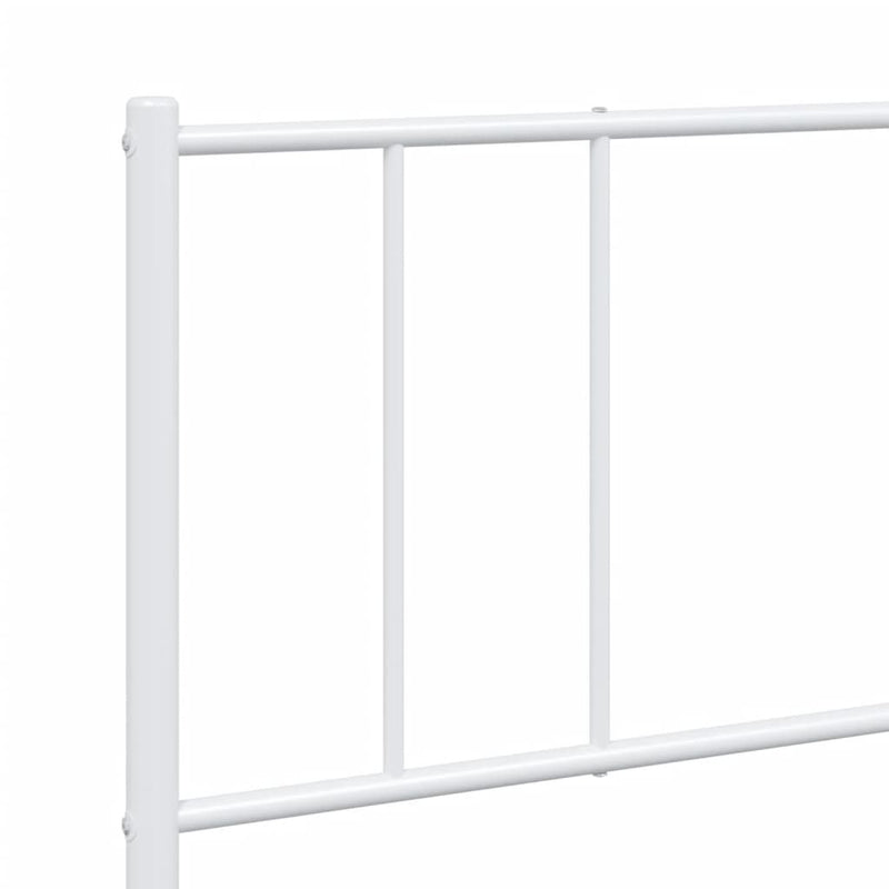 Metal Bed Frame without Mattress with Headboard White 200x200cm