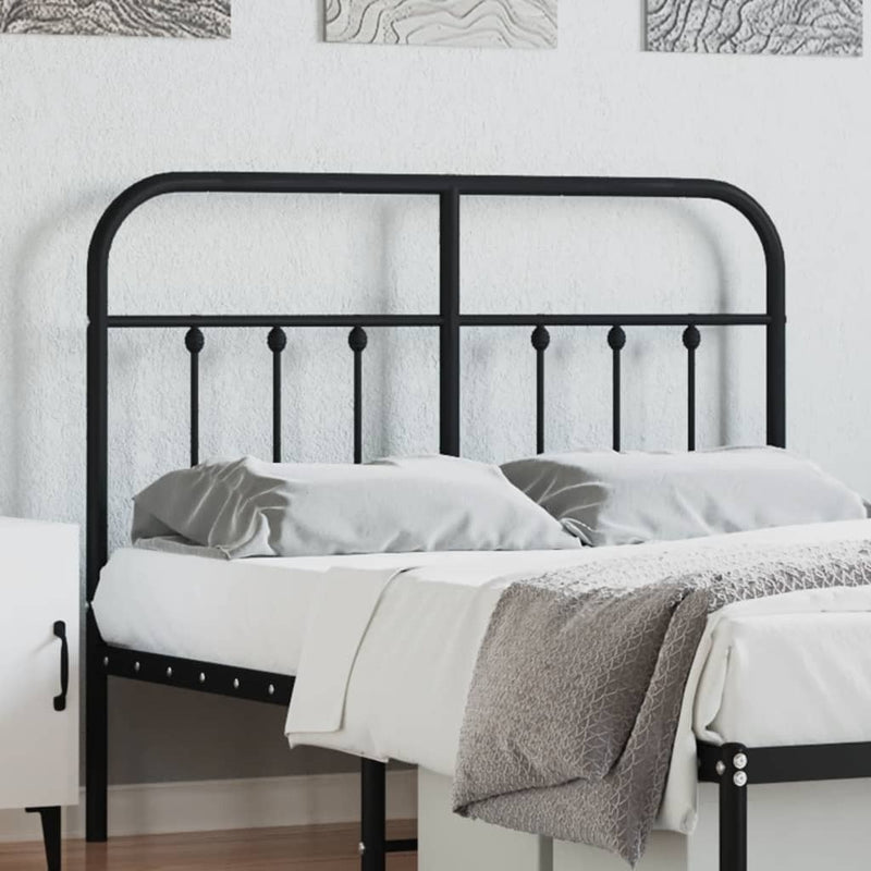 Metal Headboard Black 120 cm