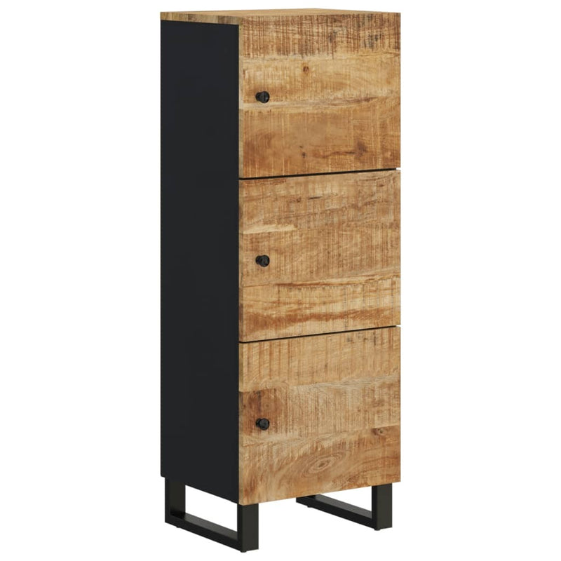 Highboard with 3 Doors 40x33x110 cm Solid Wood Mango&Iron