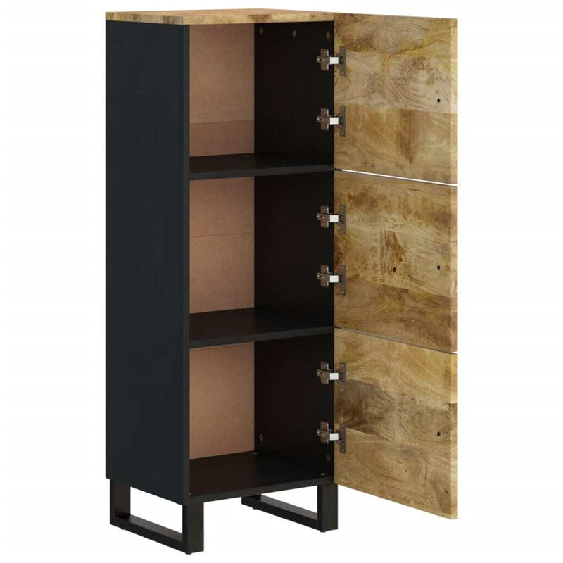 Highboard with 3 Doors 40x33x110 cm Solid Wood Mango&Iron