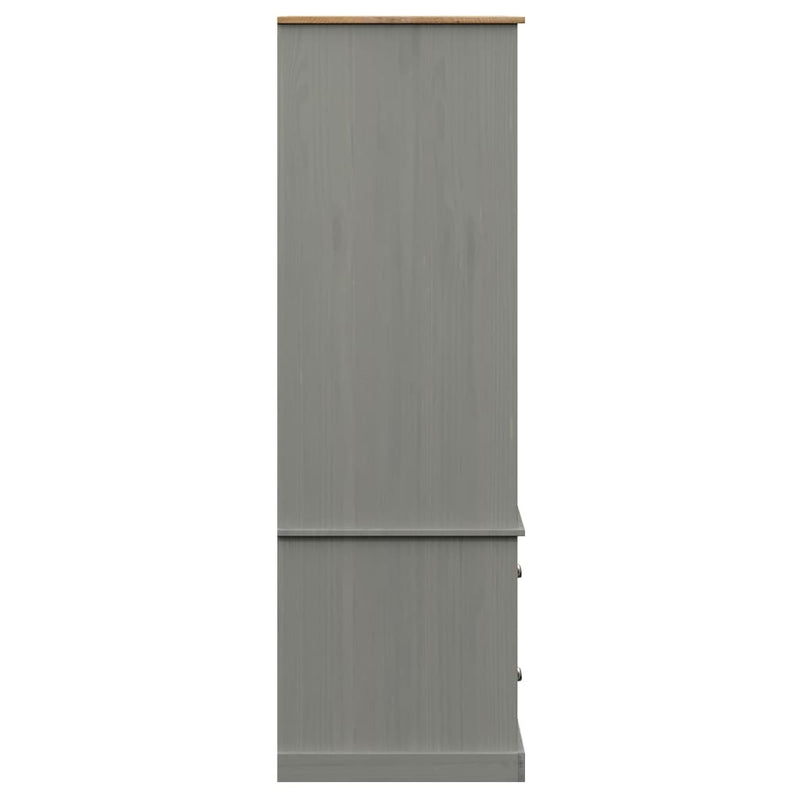 Wardrobe VIGO Grey 90x55x170 cm Solid Wood Pine