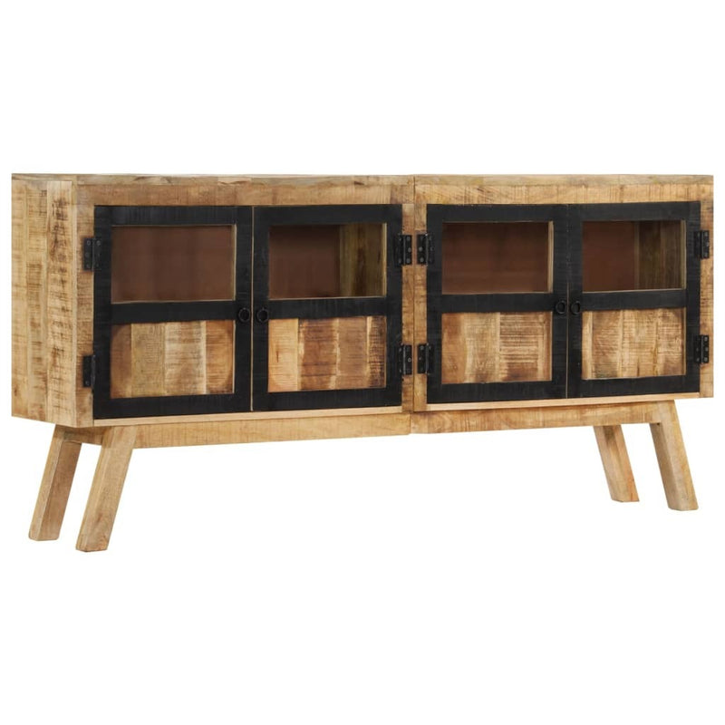 Sideboard Brown and Black 160x30x76 cm Solid Wood Mango