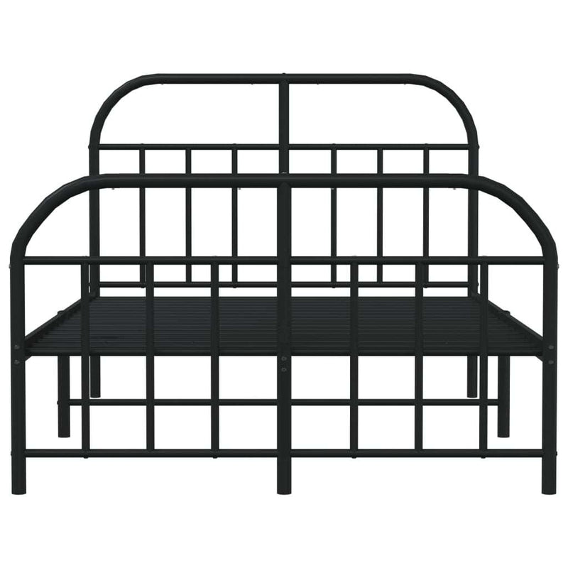 Metal Bed Frame without Mattress with Footboard Black 120x200cm