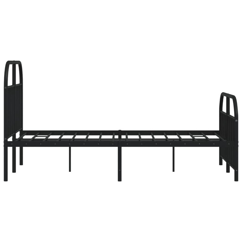 Metal Bed Frame without Mattress with Footboard Black 120x200cm