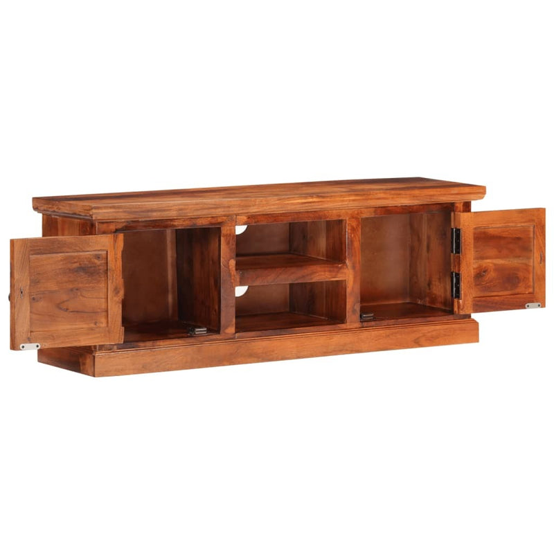 TV Cabinet with Doors 112x30x40 cm Solid Wood Acacia