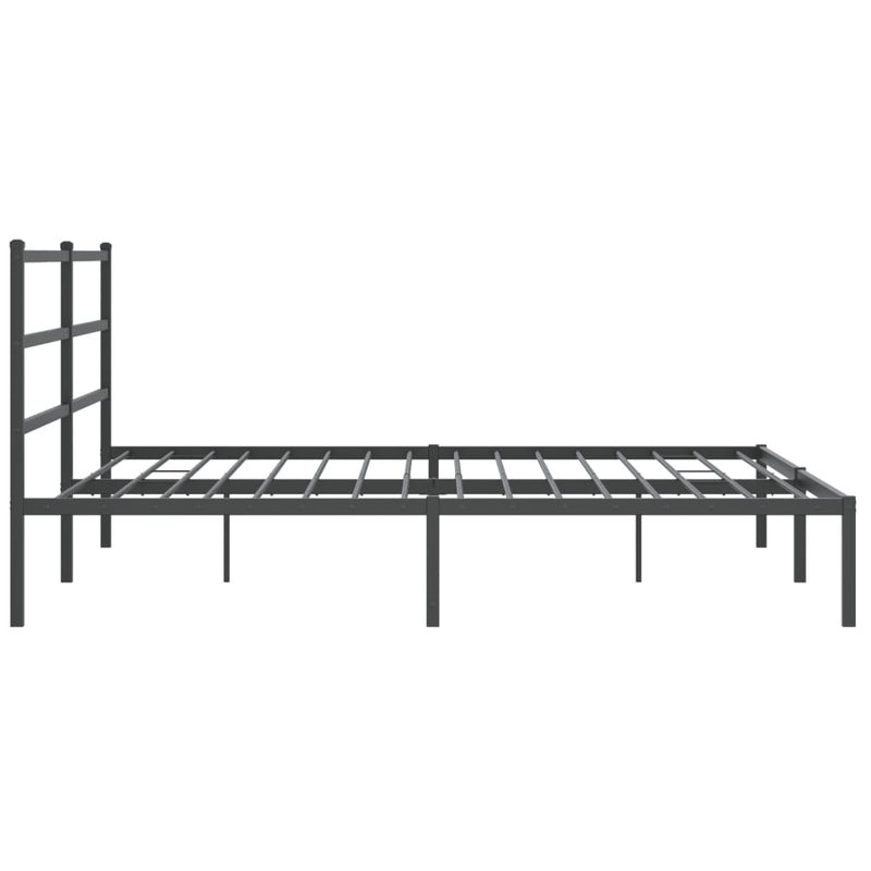 Metal Bed Frame without Mattress with Headboard Black 183x213cm