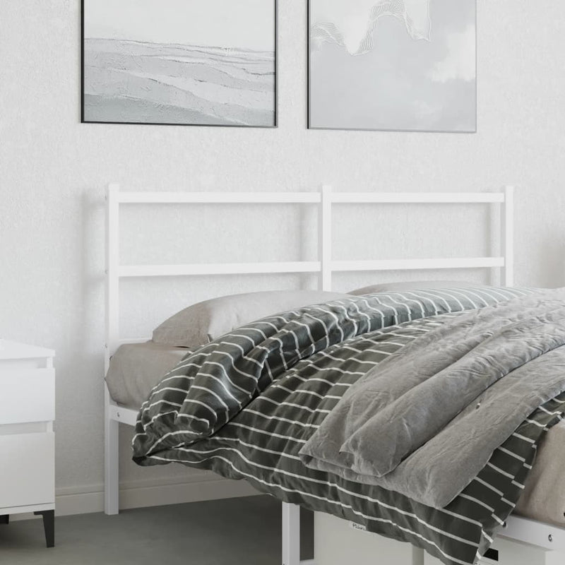 Metal Headboard White 135 cm