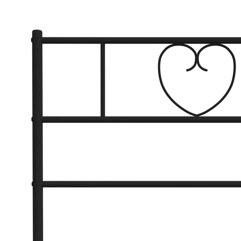 Metal Bed Frame without Mattress with Footboard Black 120x200cm