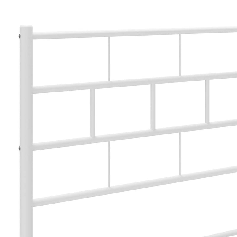 Metal Bed Frame without Mattress with Headboard White 90x190cm