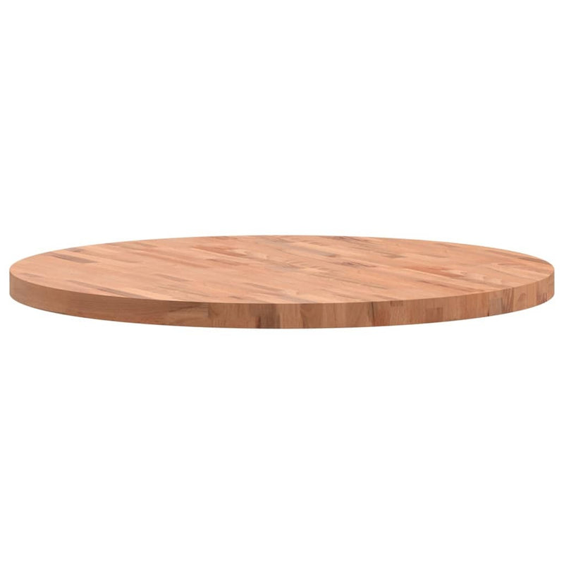 Table Top 90x4 cm Round Solid Wood Beech