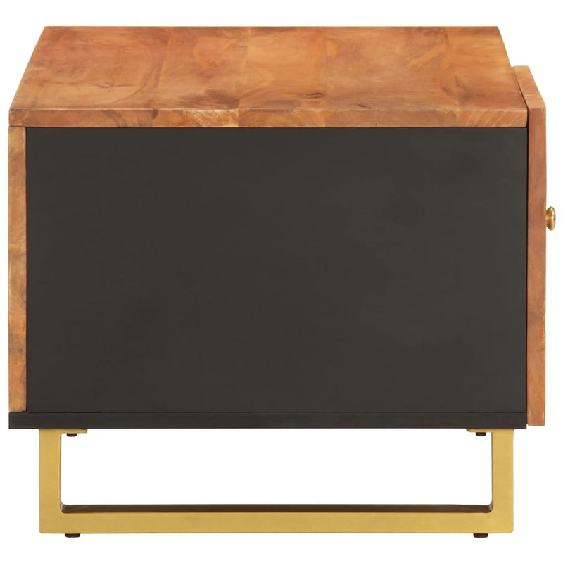 Coffee Table Brown and Black 80x50x40 cm Solid Wood Mango