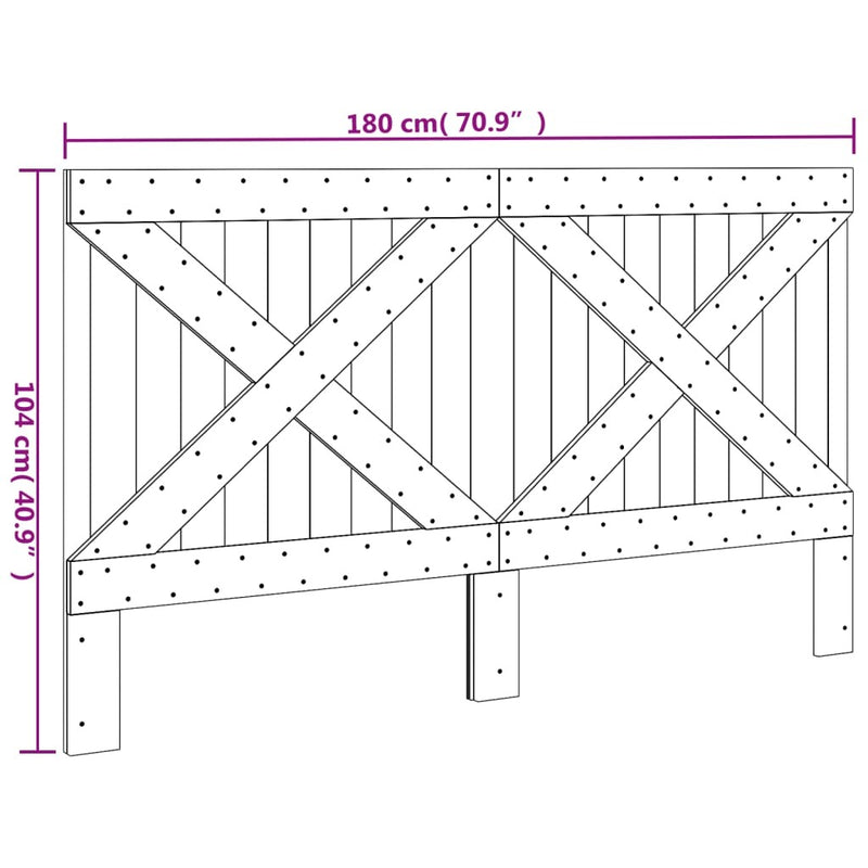 Headboard 180x104 cm Solid Wood Pine