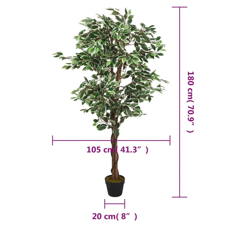 Artificial Ficus Tree 1008 Leaves 180 cm Green