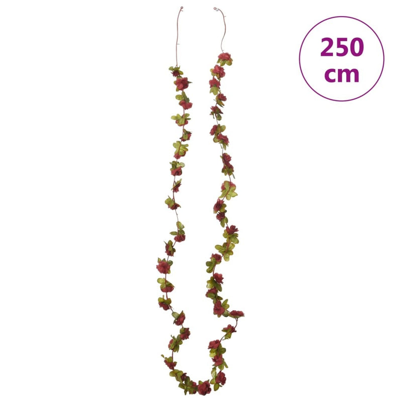 Christmas Flower Garlands 6 pcs Wine Red 250 cm