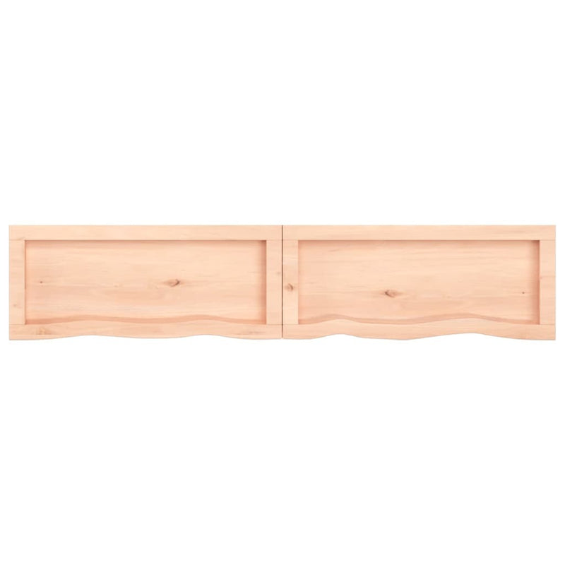 Wall Shelf 140x30x(2-4) cm Untreated Solid Wood Oak