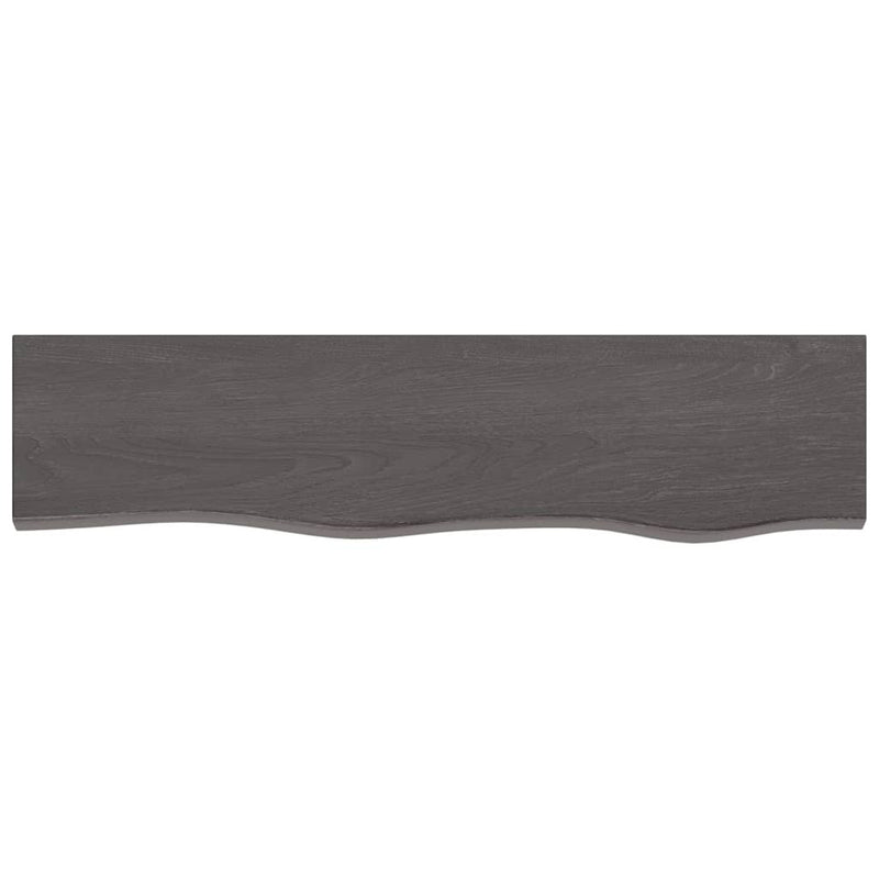 Wall Shelf Dark Brown 80x20x2 cm Treated Solid Wood Oak