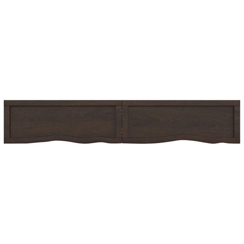 Wall Shelf Dark Brown 160x30x(2-4) cm Treated Solid Wood Oak