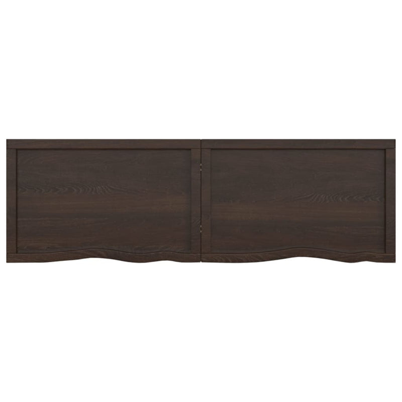 Wall Shelf Dark Brown 160x50x(2-6) cm Treated Solid Wood Oak