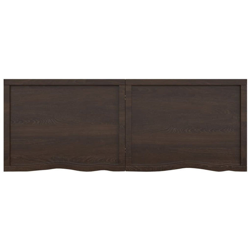 Wall Shelf Dark Brown 160x60x(2-6) cm Treated Solid Wood Oak