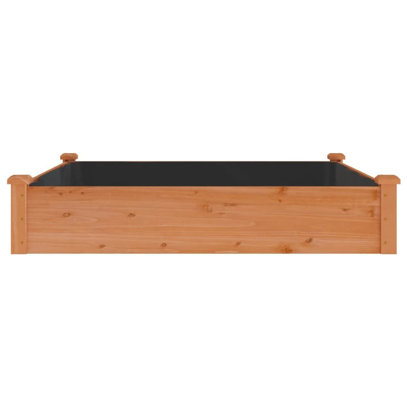 Garden Raised Bed with Liner Brown 120x120x25 cm Solid Wood Fir