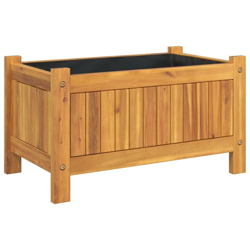 Garden Planter with Liner 54x31x30 cm Solid Wood Acacia