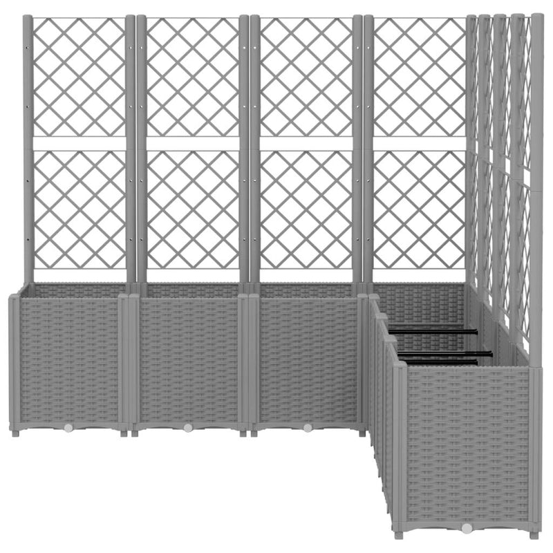 Garden Planter with Trellis Light Grey 160x160x140 cm PP