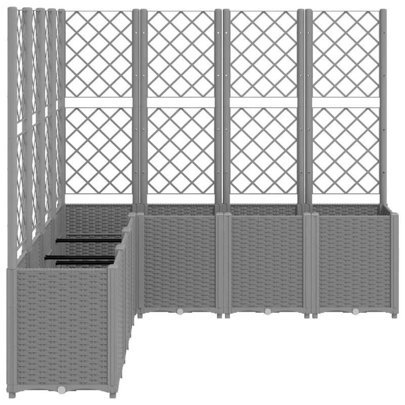 Garden Planter with Trellis Light Grey 160x160x140 cm PP