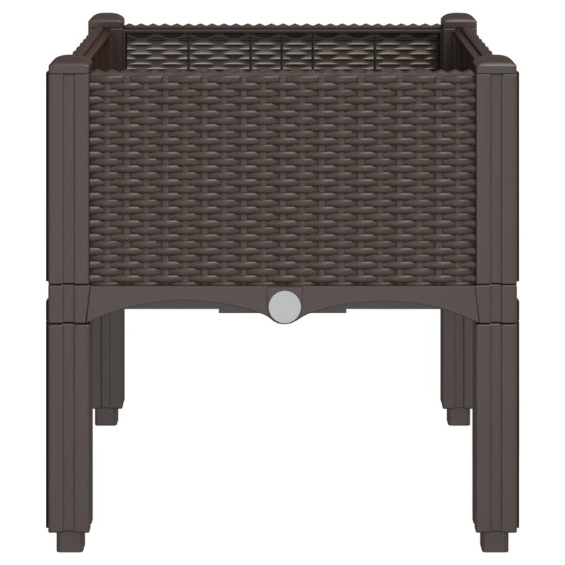 Garden Planter with Legs Brown 40x40x42 cm PP