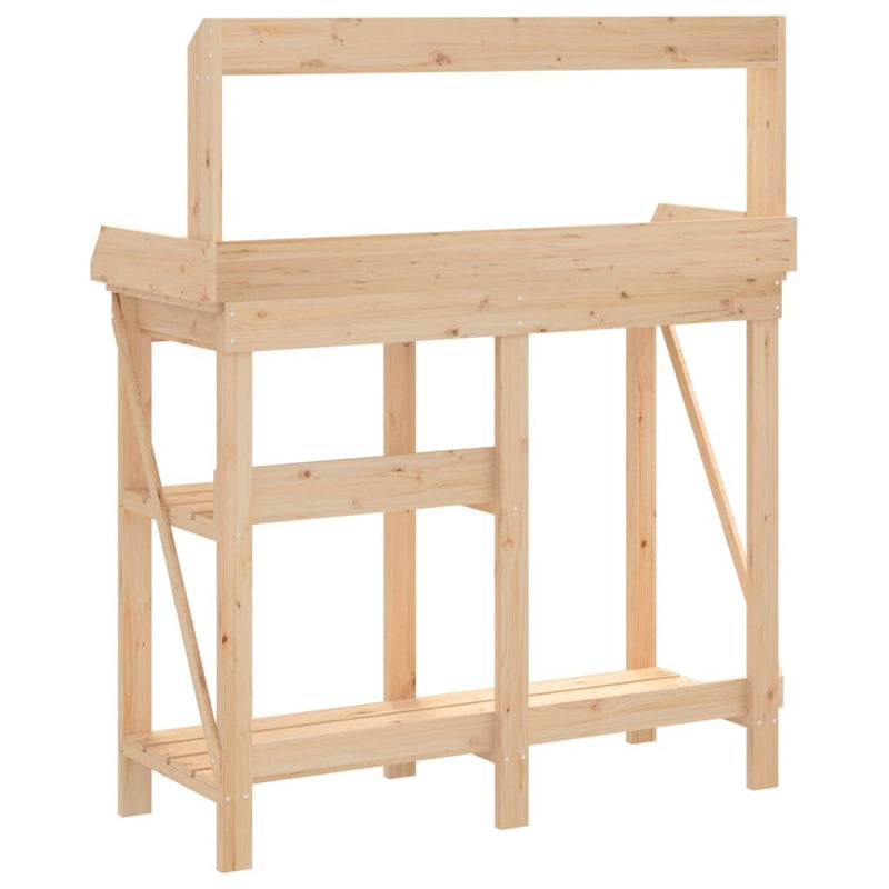 Potting Bench with Shelves Solid Wood Fir