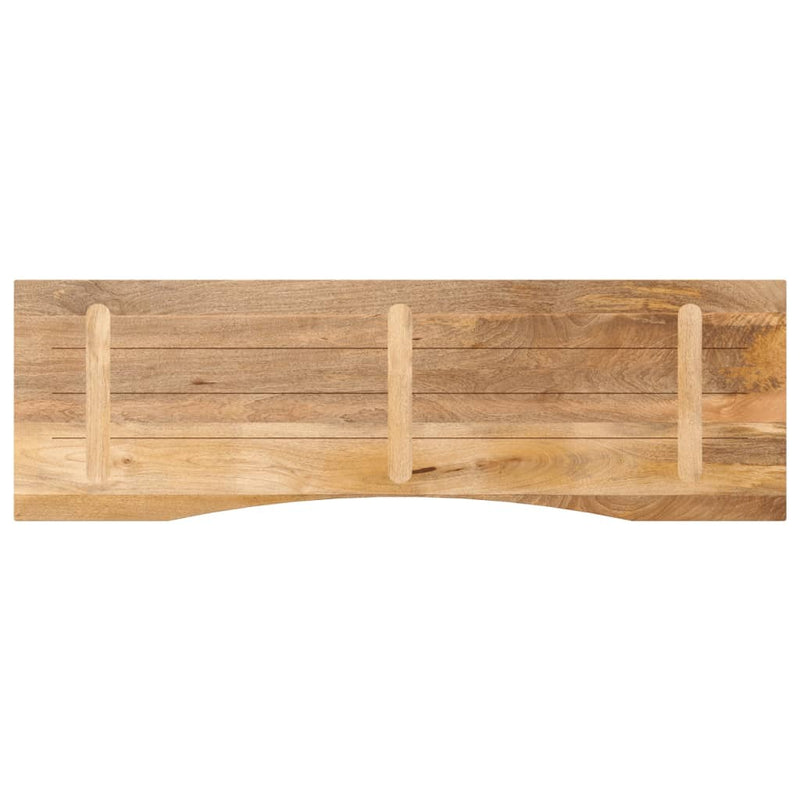 Desk Top with Curve 160x50x2.5 cm Solid Wood Rough Mango