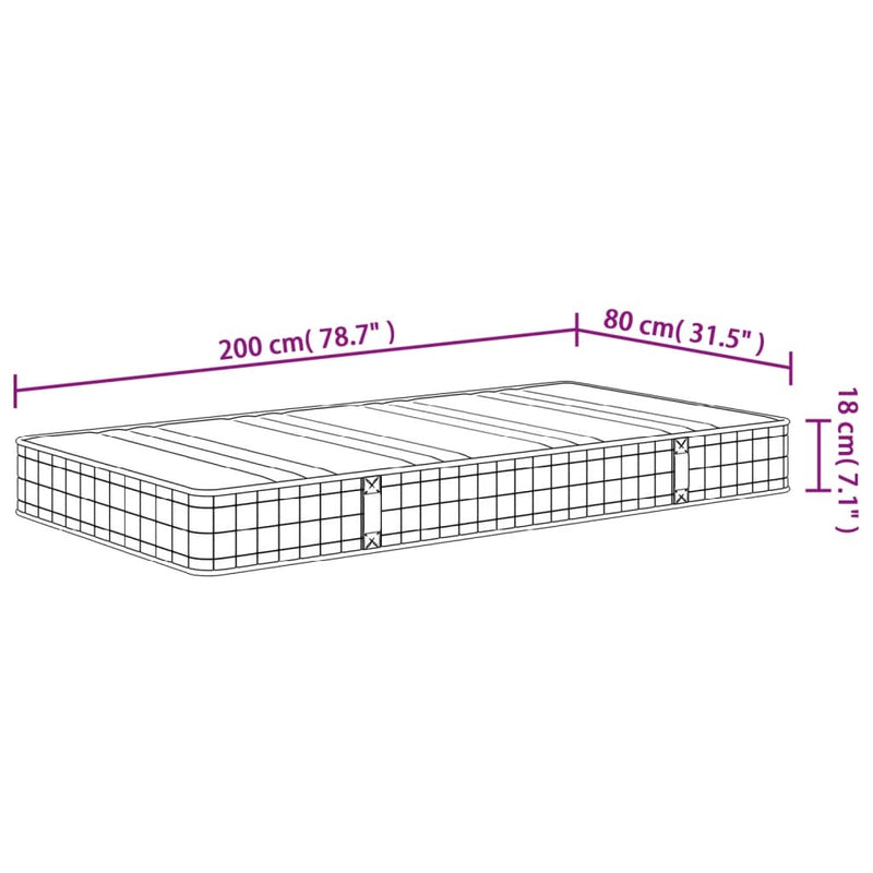 Bonnell Spring Mattress Medium 80x200 cm