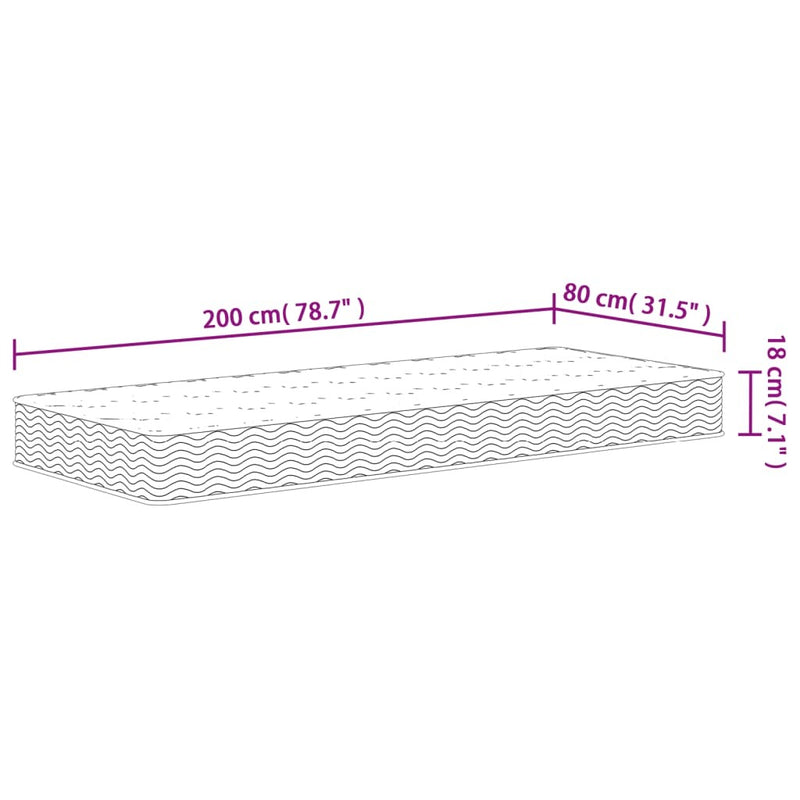 Bonnell Spring Mattress Medium 80x200 cm