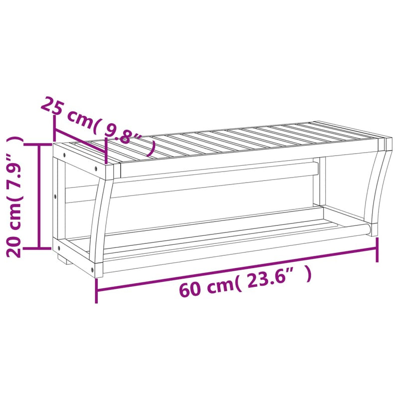 Towel Shelf Wall-mounted 60x25x20 cm Bamboo