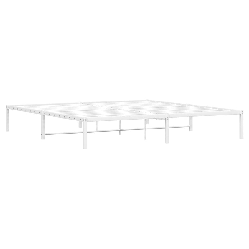 Metal Bed Frame without Mattress White 193x203cm