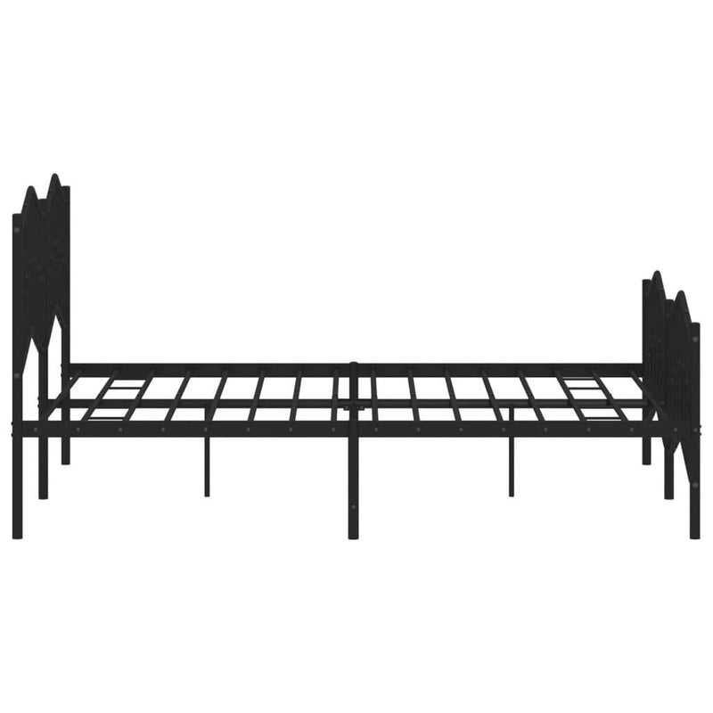 Metal Bed Frame without Mattress with Footboard?Black 140x190cm