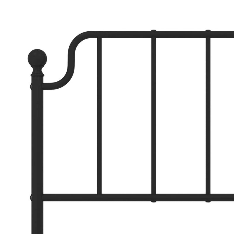 Metal Bed Frame without Mattress with Footboard?Black 140x190cm