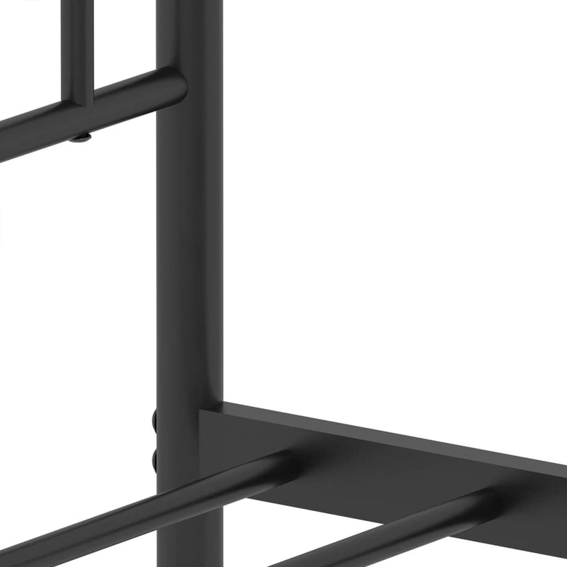 Metal Bed Frame without Mattress with Footboard Black 140x190cm