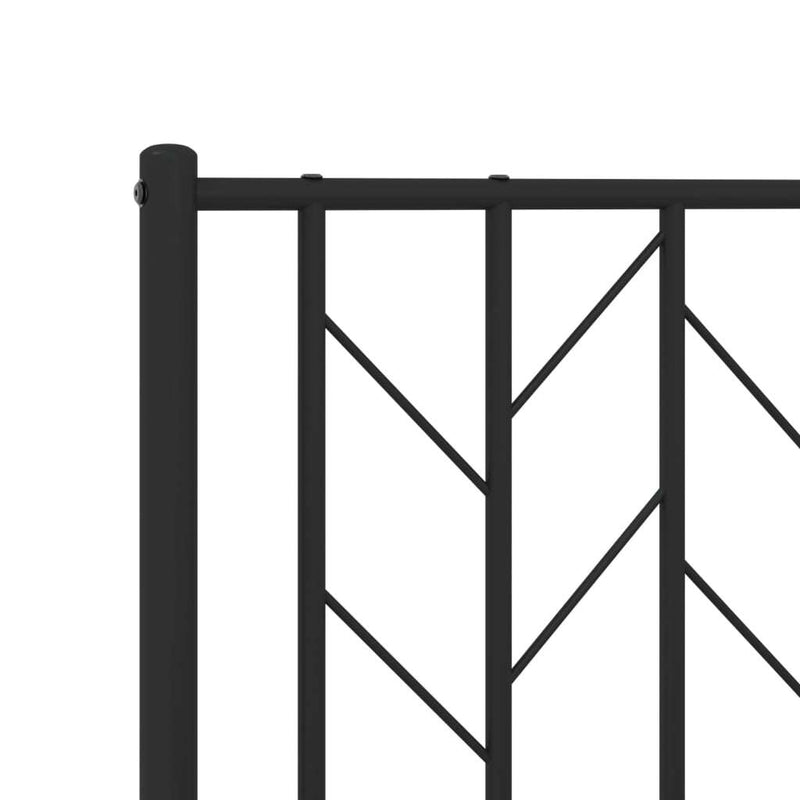 Metal Bed Frame without Mattress with Headboard Black 100x190cm